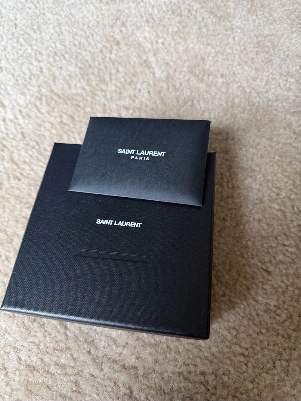 Saint Laurent Taupe Leather Compact Wallet with Gold YSL Emblem - Picture 4 of 6